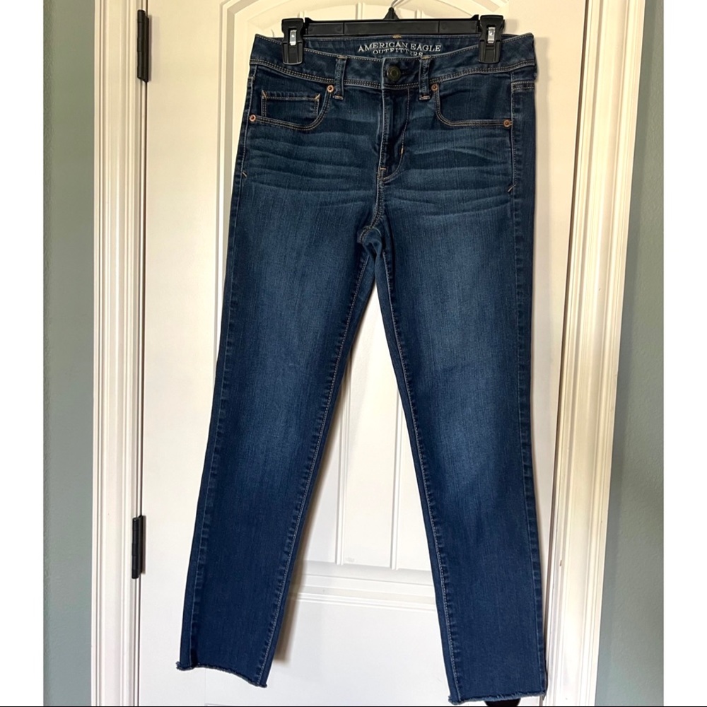 American Eagle Outfitters Super Skinny Raw Hem Jeans 8